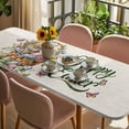 thumbnail image 3 of Happy Easter Table Cloths for 8 Foot Rectangle Tables, Cute Rabbits Flowers Eggs Butterflies Beige Patio Waterproof Elastic Fitted Tablecloths, Washable Rectangular Table Cover for Camping, 3 of 8