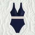 thumbnail image 2 of MSJUHEG Monokini,Plus Size One Piece Swimsuit,High Cut Swimsuit,Tie Side,Bandeau Bathing Suits,Strapless Swimsuits for Women,1 Piece Swimsuit Blue XL, 2 of 8