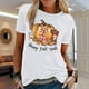 thumbnail image 2 of Blusa de manga corta con estampado de otoño y cuello redondo informal de verano para mujer Pompotops  hfajkhk139863, 2 of 4