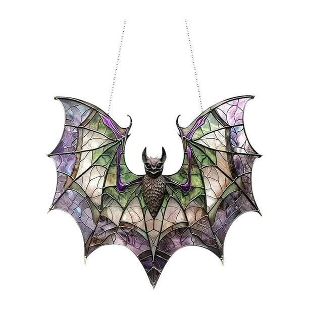 Adorno colgante de vidrio acrílico para ventana de Halloween, decoración para ventana, hogar, cafetería, sala de estar