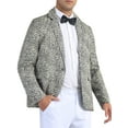 thumbnail image 4 of INSPIRE CHIC Men's Blazers Animal Print Notched Lapel Slim Fit Blazer XL Brown, 4 of 6