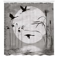 thumbnail image 3 of Ambesonne Grunge Shower Curtain, Heron Birds, 69"Wx84"L, Black Grey, 3 of 3
