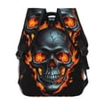 thumbnail image 4 of Gaeub Flame Metal Skull Ergonomic Lightweight Laptop Backpack - Multiple Pockets for School, Work, Travel, Outdoor Activities -One Size, 4 of 5