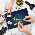 thumbnail image 5 of Blue Cutting Board, Digital Geometric Mosaic Perspective Depth Pixel Art Graphic Design, Decorative Tempered Glass Cutting and Serving Board, Small Size, Pale Blue Navy Blue, by Ambesonne, 5 of 5