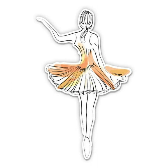 Ballerina Beautiful Dancer - 3" Vinyl Sticker - For Car Laptop Water Bottle Phone - Waterproof Decal