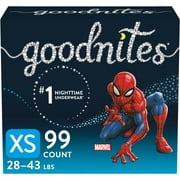 Goodnites Nighttime Bedwetting Underwear, Boys' XS (28-43 lb.), 99 Ct (3 Packs of 33)