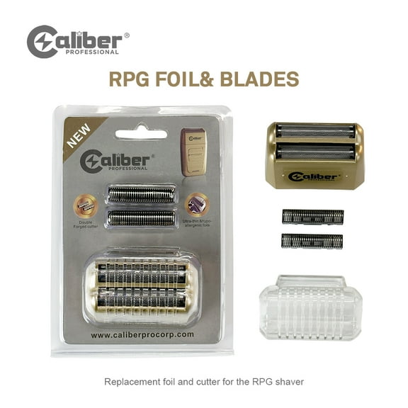 Caliber Pro RPG Shaver Replacement Foil and Cutter - Professional Titanium Foil and Blade for RPG Electric Shavers - Close Shaving Replacement Head for Barber or Personal Men's Hair Shaver