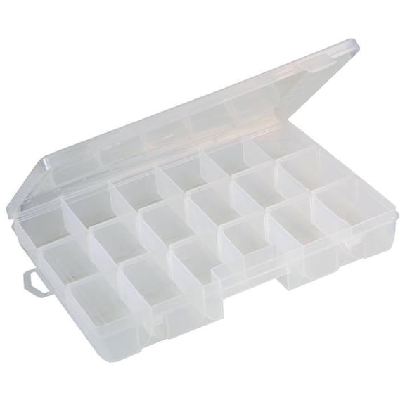DURATOOL 6-18 Compartment Transparent Organiser Box with Removable Sections