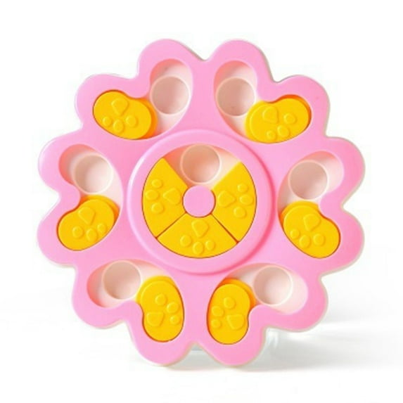 IQ Increasing Interactive Feeder Educational Multifunction Dog Puzzle Toys Pet Food Dispenser Training Treat Dog Bowl PINK