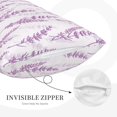 thumbnail image 2 of Plush Throw Pillow Covers, Lavender Flowers Pink Pillow Cases with Invisible Zipper, Breathable Microfiber Pillow Cases Standard Size for Sleeping Bedroom Sofa Living Room 20x30, 2 of 5