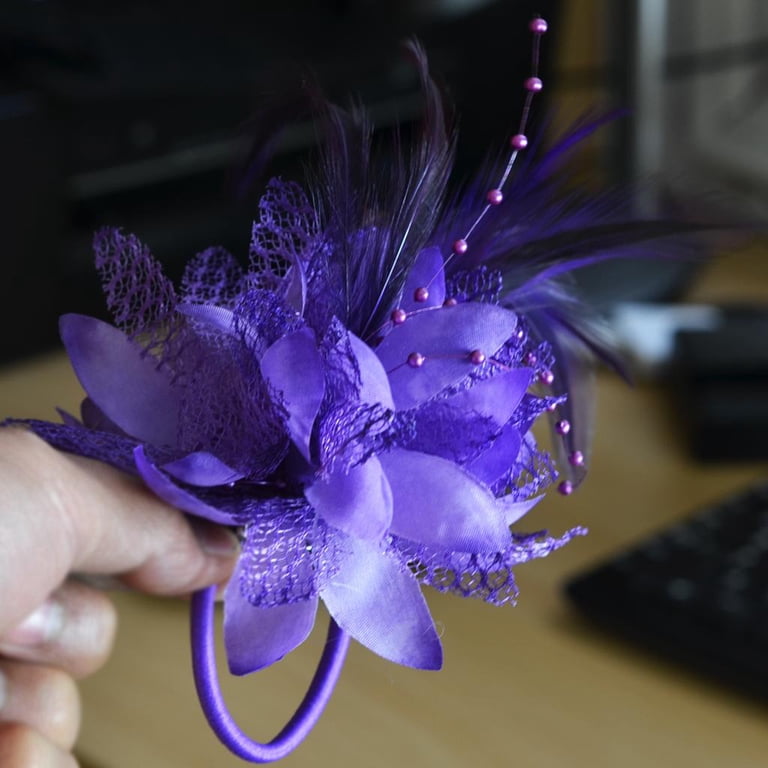open lace back dress Purple Corsage and Boutonniere Set