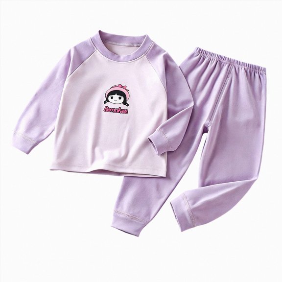 CAUYDY 2T-5T Baby Boys Picture Outfits Toddler Pajamas Fall Winter Long Sleeve Shirt Elastic Pants 2PCS Soft Set Child Sleepers Little Kid Clothes for Boy Sizes 3-4 Years,Purple