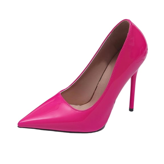 Xfvqtps Womens Glossy Stiletto Heels Pointed Toe Pumps High Heel Dress Shoes for Formal Events Office Evening Wedding
