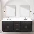 thumbnail image 4 of Abbey 84 in W x 22 in D Black Oak Double Bath Vanity and White Quartz Top, 4 of 6