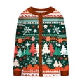 thumbnail image 5 of Cárdigan informal de punto con estampado navideño para mujer, chaqueta con botones y abrigo para mujer, 5 of 5