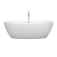 thumbnail image 2 of Juno 71 Inch Freestanding Bathtub in Matte White with Floor Mounted Faucet, Drain and Overflow Trim in Polished Chrome, 2 of 5