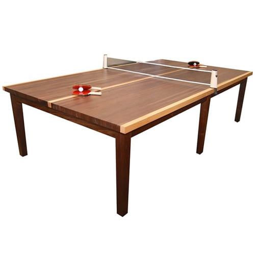 9 Foot 2-in-1 Dining and Table Tennis by Venture - Walnut Finish with Retractable Net, Paddles, and Balls. - Walmart.com