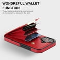 thumbnail image 2 of Mantto for iPhone 16 Back Wallet Case with Card Holder, Magnetic Clasp 3 Card Slots RFID Blocking Premium PU Leather Shockproof Anti-Scratch Wallet Phone Case for iPhone 16, Red, 2 of 7