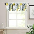 thumbnail image 3 of Blue Tile Lemon Valance, Italian Navy Blue Burlap Watercolor Flower Lemon Olive Summer Fruit Window Valances Curtains for Farmhouse Kitchen Living Dinning Room Café Décor 54x18inch, 3 of 6