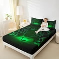 thumbnail image 4 of Manfei Sports Game Twin Sheet Sets, Ice Hockey Player Fitted Sheet, Neon Green Flat Sheet, 3-Piece Breathable, 4 of 7