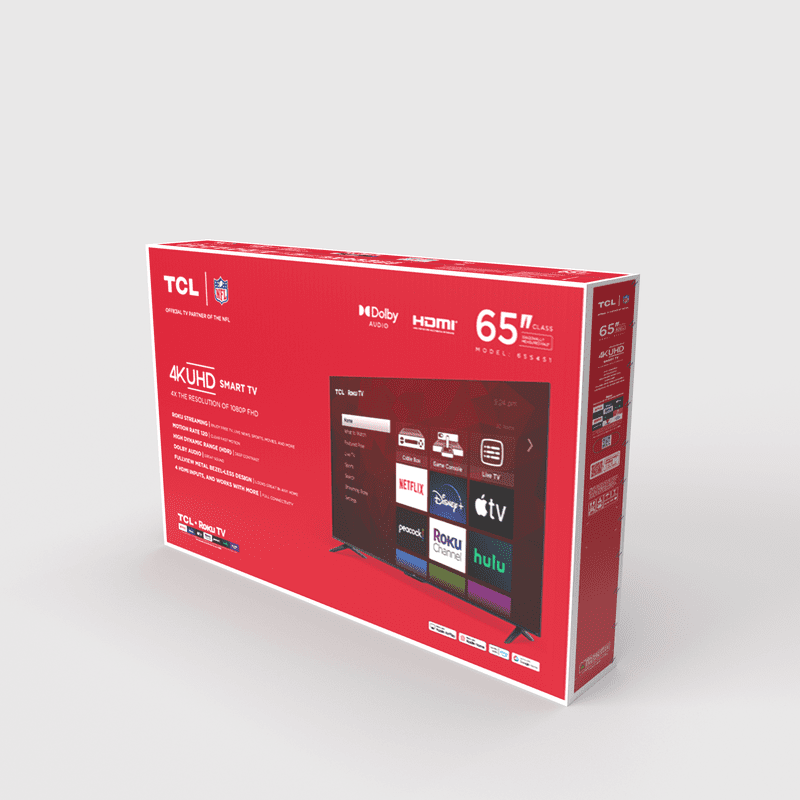 TCL 65” Class S4 (65S451) 4K UHD HDR Smart TV with Roku TV gallery view