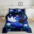 thumbnail image 2 of Castle Fairy Boys Girls Swan Couple Bedding Comforter Set 2pcs,Chic Nature Floral Lotus Twin Comforter Sets Microfiber,Romantic Valentine's Day Breathable Bedding Set,Luxury Bedroom Decor,Reversible, 2 of 8