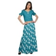 thumbnail image 1 of Moomaya Printed Two Piece Flared Skirt And Crop Top Rayon Ethnic Set For Girls, 1 of 6