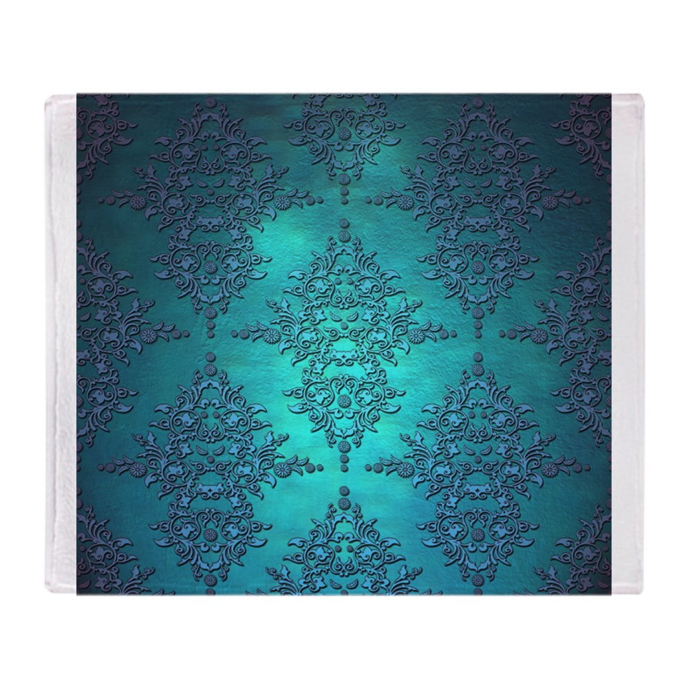 CafePress - Teal Turquoise Fancy Floral Damask Pattern ...