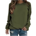 thumbnail image 3 of Meichang Chandail Décontracté pour Femmes Automne Hiver à Manches Longues Col Rond Chandail Uni Ample Chandail à Enfiler Hauts Chandails Surdimensionnés Chandail Tendance Preppy, 3 of 6