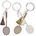 thumbnail image 1 of TABLETREANDS 3Ud Llaveros Metálicos Con De Bádminton Para Colgar En Llaves Y Bolsos, 1 of 8