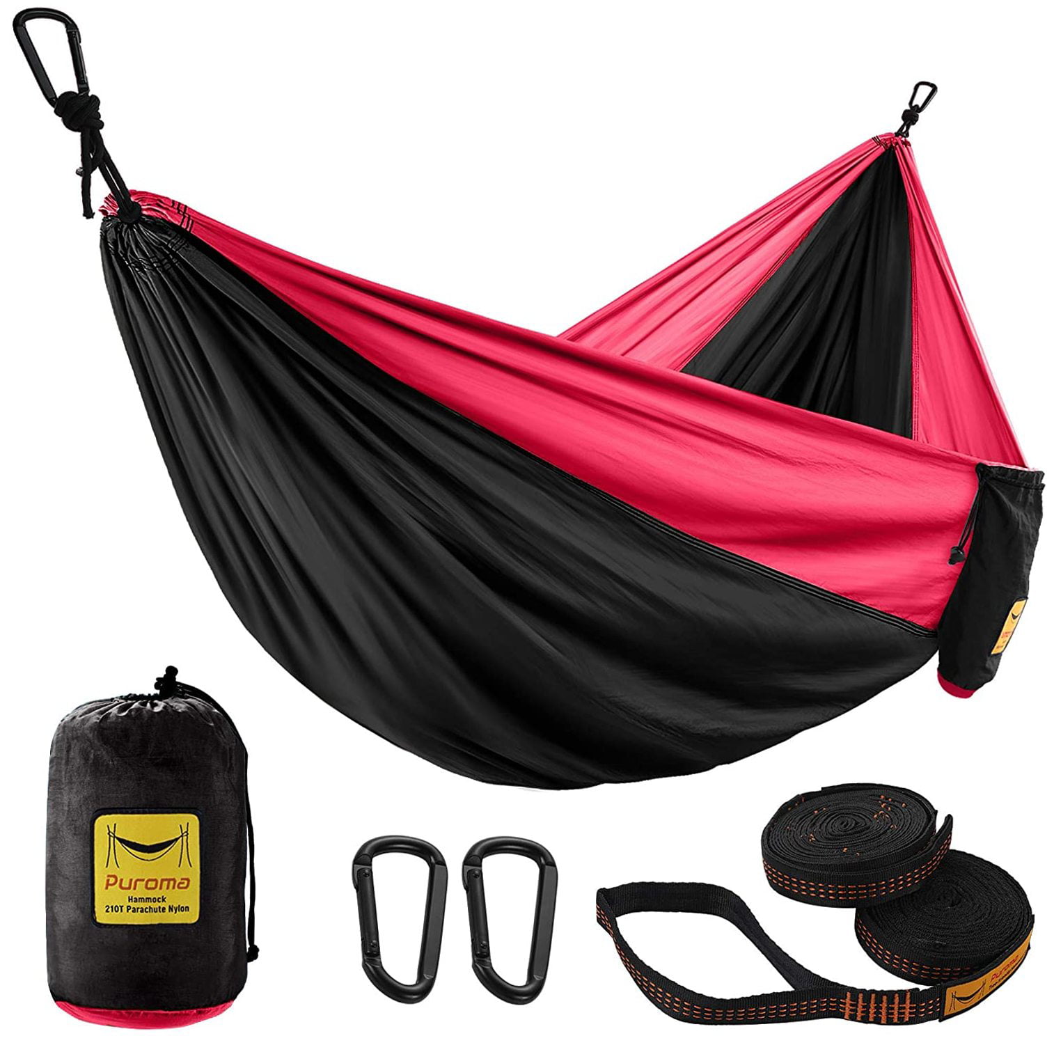 RNX Red Portable Double Hammock Lightweight Parachute Nylon for Outdoor Camping 