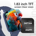 thumbnail image 3 of Reloj inteligente QTLLBT de 1.83 pulgadas con Bluetooth Call, impermeable, azul, 3 of 8