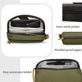 thumbnail image 2 of Tech Bag Organizer - Small Electronics Organizer Pouch for Travel - Premium Travel Case with Leather Accents - Mesh Pocket for Cables, Cords and Chargers (Green), 2 of 9