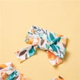 thumbnail image 4 of LNMQLPDBS 3PCS Newborn Infant Baby Girl Clothes Sunflower Print Ruffle Infant Baby Letter Outfits Girls Outfits Set Floral Summer Outfits Long Sleeve Romper Pants with Headband Toddler Girl Clothes, 4 of 9