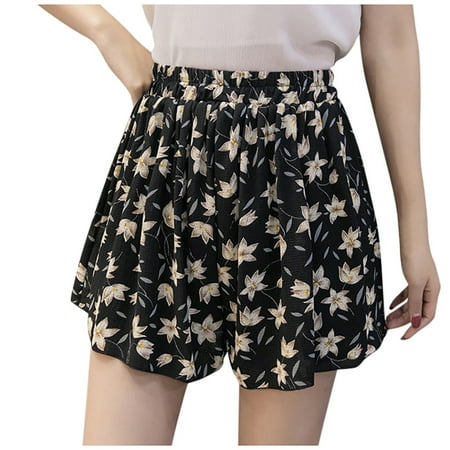 

ZHAGHMIN Girls Flair Pants Size 10-12 Short Pants Chiffon Fashion Lady Summer Printing Size Loose Skirts Large Casual Pants Work From Home Clothes Women Under Dress Shorts Maternity Casual Leggings