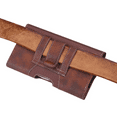 thumbnail image 2 of Brown Horizontal Leather Belt Loop Case is Compatible with Nokia C110 and C300, 2 of 5