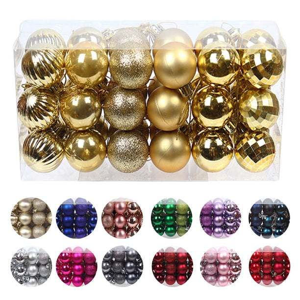 Bearachild 30 piezas de bolas de Navidad adornos inastillables decoraciones para árboles de Navidad juego de bolas colgantes para decoración de fiesta de Kits de decoración para fiestas oro Bearachild HA007626-01B