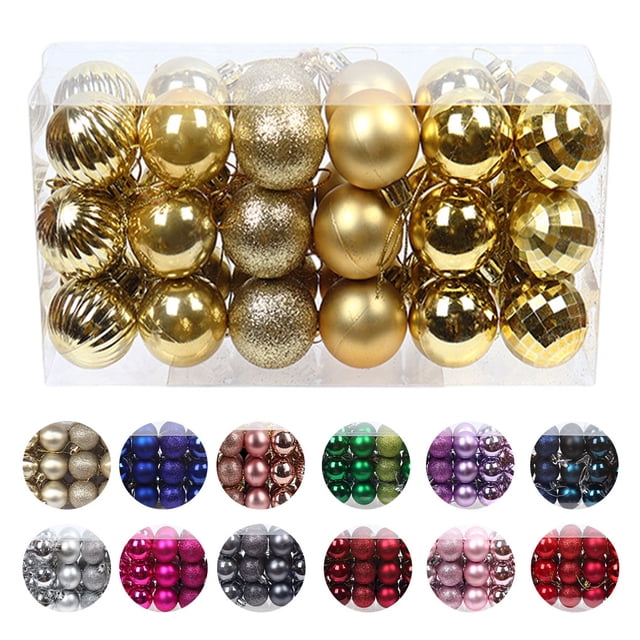 Bearachild 30 piezas de bolas de Navidad adornos inastillables decoraciones para árboles de Navidad juego de bolas colgantes para decoración de fiesta de Kits de decoración para fiestas oro Bearachild HA007626-01B