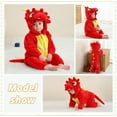 thumbnail image 4 of WIBACKER 0-3T Unisex Baby Animal Costume Winter Autumn Flannel Hooded Romper Christmas and Halloween Dinosaur Cosplay Jumpsuit, 4 of 9