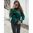 thumbnail image 6 of SOMER Womens Tops Fall Long Sleeve Shirts for Women Velvet Tops Elegant Frilled Neck Velour Woman Blouse Business Work Dressy Blouse Tops, 6 of 7