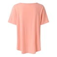 thumbnail image 4 of Gibobby Playera de Manga Corta con Cuello Redondo Camiseta sin mangas verano para mujer, ajuste holgado, plisado, cuello cuadrado, sin mangas, dobladillo curvo fluid(Rosa,XL), 4 of 5