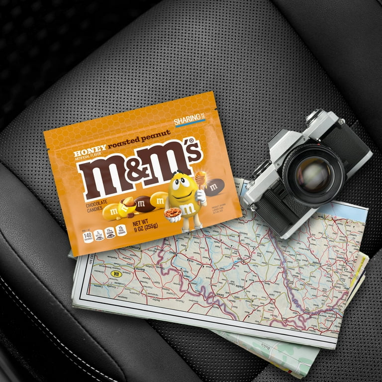 M&M'S, Honey Roasted Peanut Chocolate Candy, 9.0 oz Resealable Bag