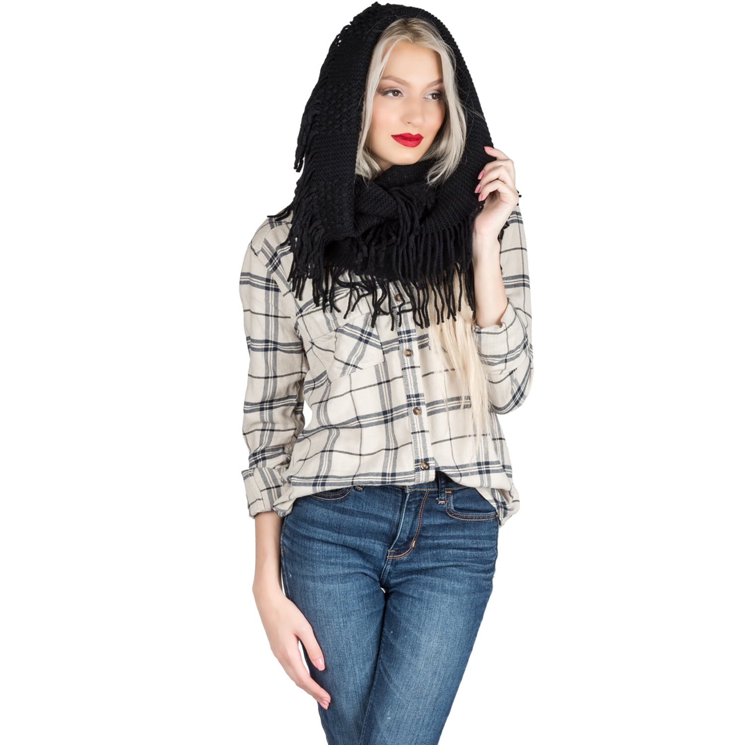 Light Weight Travel Warm Wrap Blanket Fringed Scarf