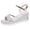 Silver, variant on Women's Platform Wedge Sandals Sparkly Strappy Open Toe Party Prom Dress Shoes Elegant Ankle Strap Chunky Heels Silver Size 7.5