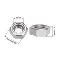 thumbnail image 2 of Unique Bargains Hex Weld Nuts,3/8-16 Carbon Steel with 3 Projections Machine Screw Gray 10 pcs, 2 of 3