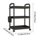 thumbnail image 3 of Carrito de almacenamiento rodante de 3 niveles con ruedas, organizador móvil, estante para cocina, baño, carrito de piso, blanco y negro, 1 paquete Yulucky, 3 of 9