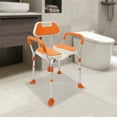 thumbnail image 2 of Bath Chair Shower Chair Height Adjustable Shower Chair with Backrest for Seniors, 2 of 18