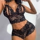 thumbnail image 2 of Gibobby Lencería mujer erótica Tanga de Encaje Nueva Ropa Interior Sexy Lencería Tanga Flor Ropa de Dormir Sujetador de Íntimos Bustier Lingerie(Negro, XG), 2 of 4