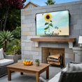 thumbnail image 3 of Outdoor TV Cover 58x37x4.5in, Rustic Sunflower Blue Ombre Weatherproof TV Screen Protector with Zipper, Farmhouse Flower Bee Outside Television Cover Fits Up to 60-65", 3 of 9