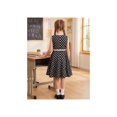 thumbnail image 6 of Girls Dress Black Polka Dot Sleeveless Cotton Casual Summer Casual Family Dress with Belt 7 Years, 6 of 9